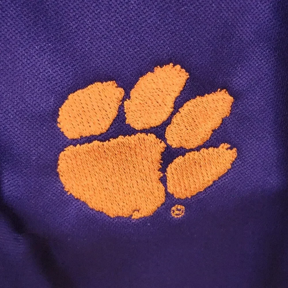 Womens Clemson Antigua Silky 1/4 Zip Shirt Purple Sz M Long Sleeve - Picture 3 of 7